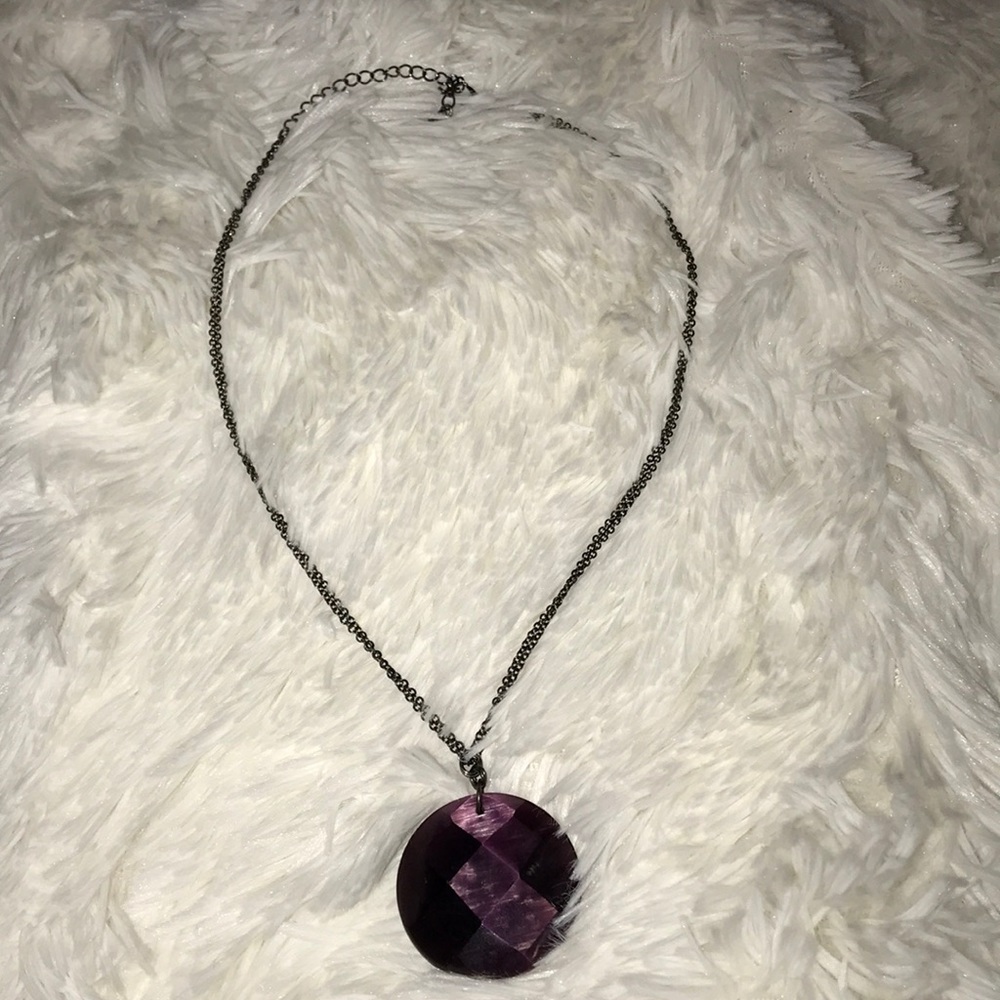 Purple stone necklace